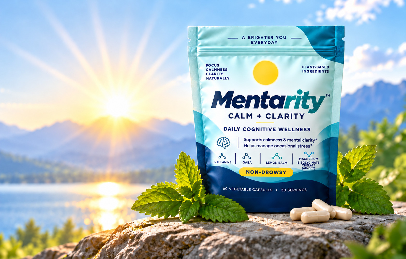 Mentarity Calm + Clarity dietary supplement pouch